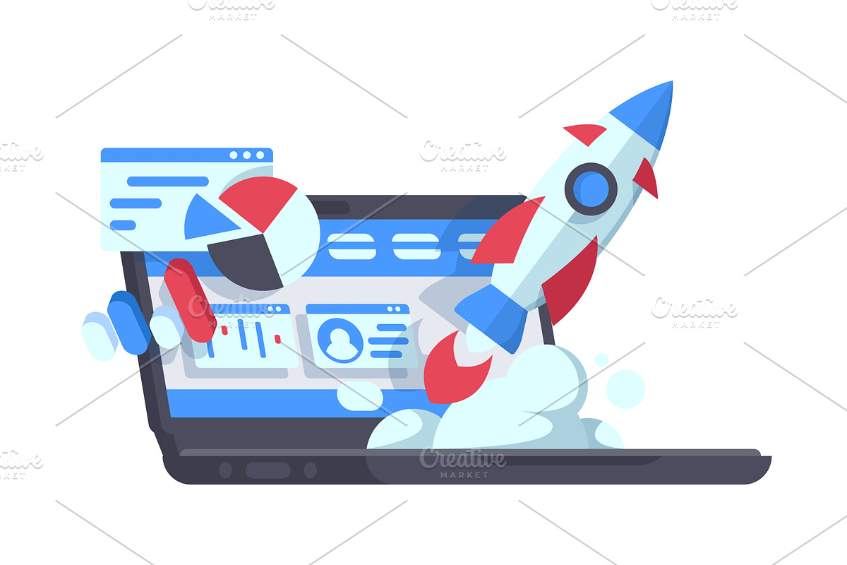 Successful start up, starting, a Person Illustration by Things for designers