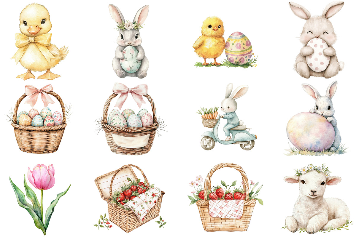 Whimsy Easter, Spring Illustrations, an Illustration by DreamCafeArt (Photo 3 of 8)