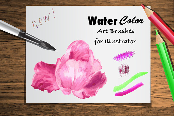 Set Watercolor Brushes for Ai preview 4