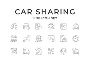 Set line icons of car sharing, an Outline Icon by motorama (Thumbnail 1 of 2)