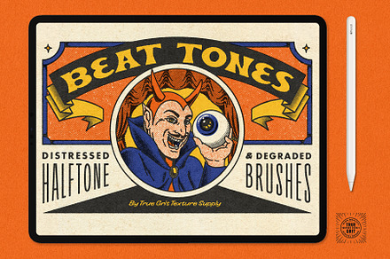 Halftone Brushes for Procreate, a Brush Add-On by True Grit Texture Supply