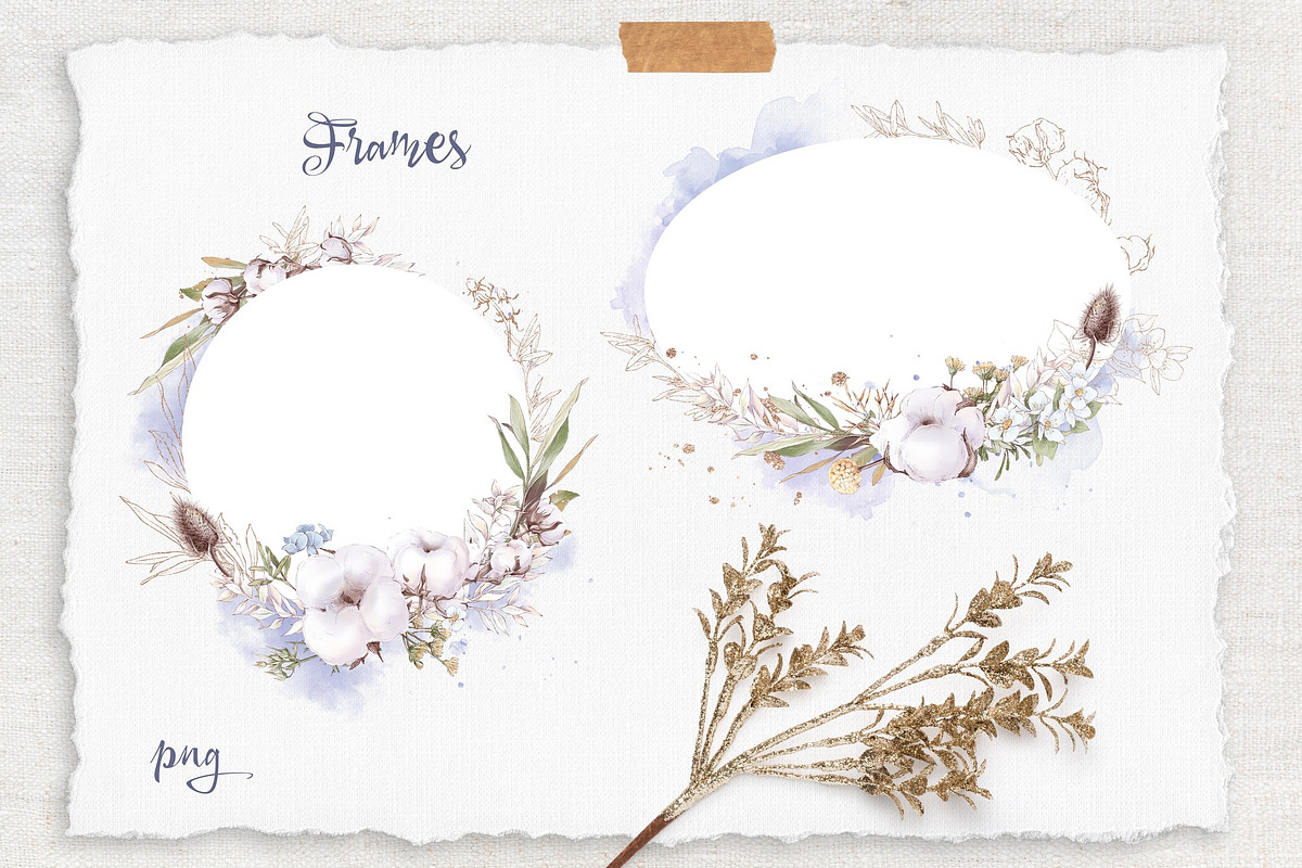 Watercolor Sunflowers and Cotton, an Illustration by Yuliya Art (Photo 5 of 24)