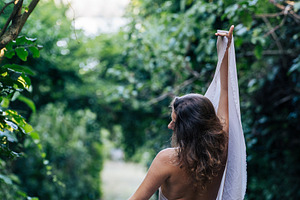 Woman in Nature Back View