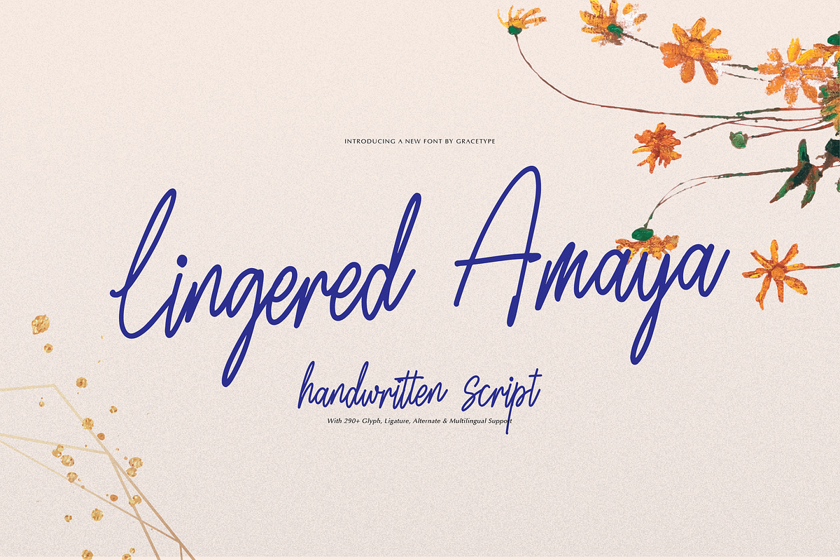 Lingered Amaya | Handwritten Script, a Font by gracetype_studio (Photo 1 of 12)