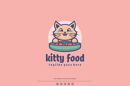 Kitty Food Mascot Cartoon Logo, a Branding & Logo Template by Artnivora.Std