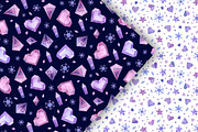 Crystal Hearts Clipart, Patterns, a Decorative Illustration by Valin Malin (Thumbnail 12 of 13)