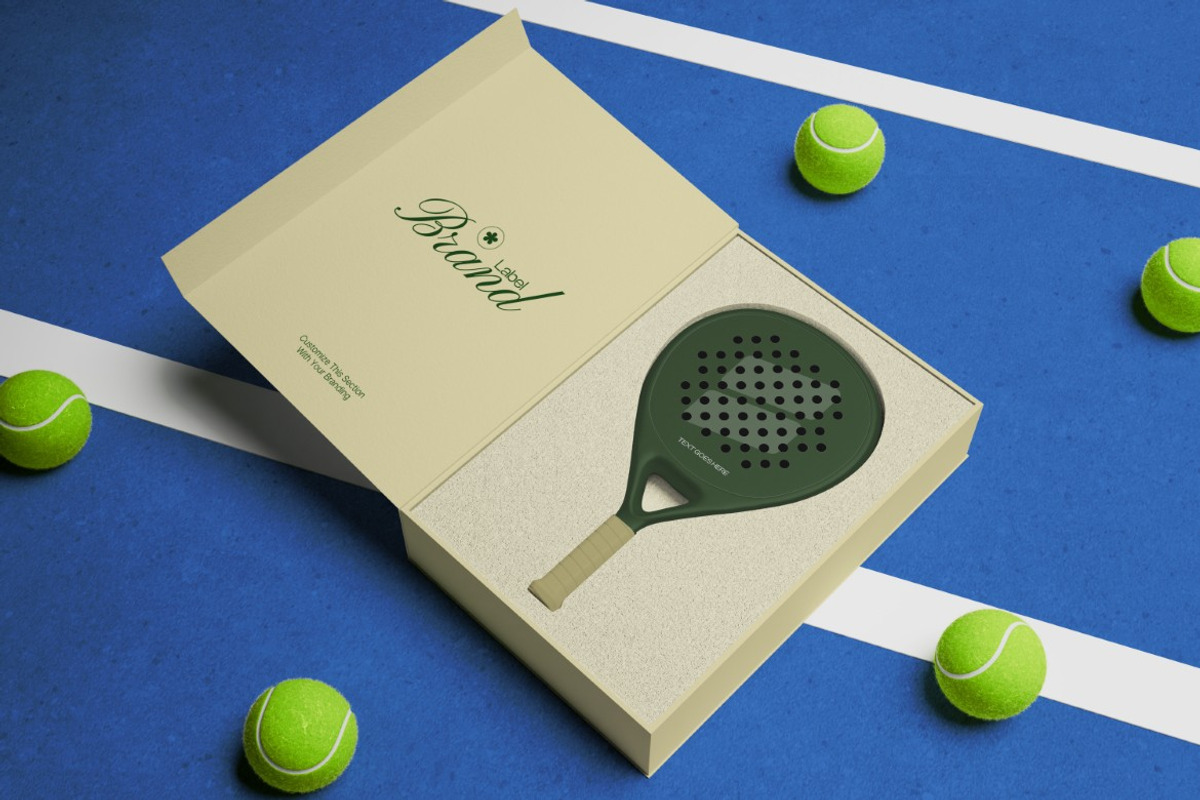 Padel Racket Packaging Mockup, a Cups & Container Mockup by graphicook (Photo 2 of 4)