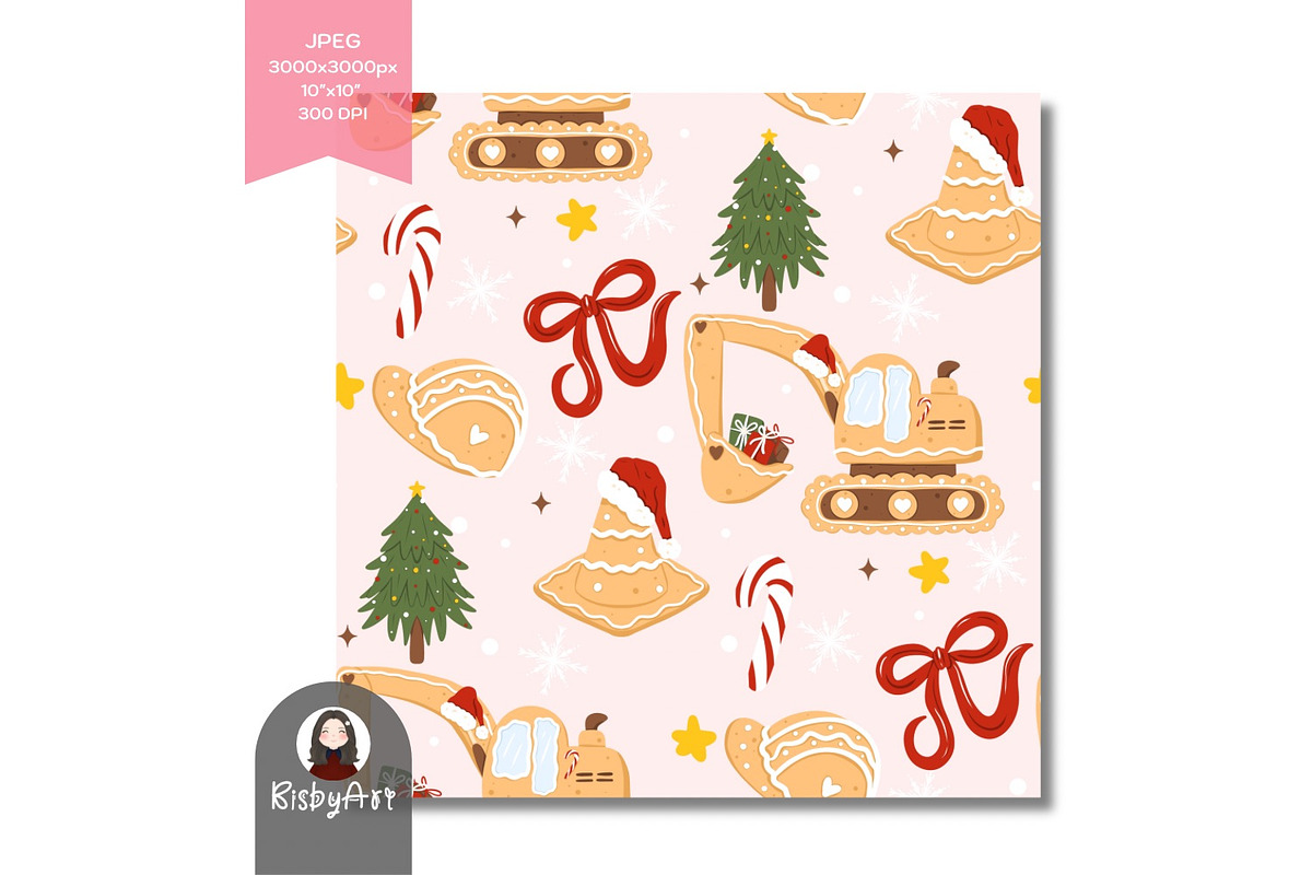 Christmas Construction Pattern, a Pattern Graphic by KisbyArt (Photo 3 of 3)