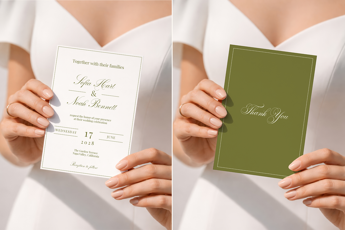 Wedding Invitation Mockup in Hands, an Advertising Mockup by Serenefeeling (Photo 2 of 7)