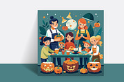 Pumpkin banner with a Halloween, a Poster Template by hkmonir (Thumbnail 1 of 4)