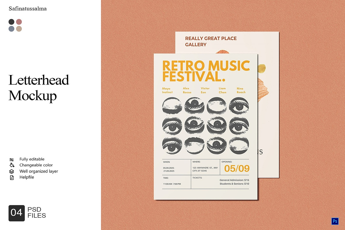 Letterhead Mockup, a Product Mockup by Sweetdady (Photo 1 of 6)