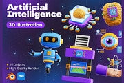 Artificial Intelligence 3D Icons, an Object 3D Model by Rakata Studio (Thumbnail 1 of 7)