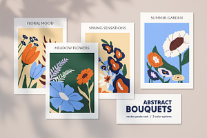 Flowers cards, floral posters set, a Decorative Illustration by PaperTrident