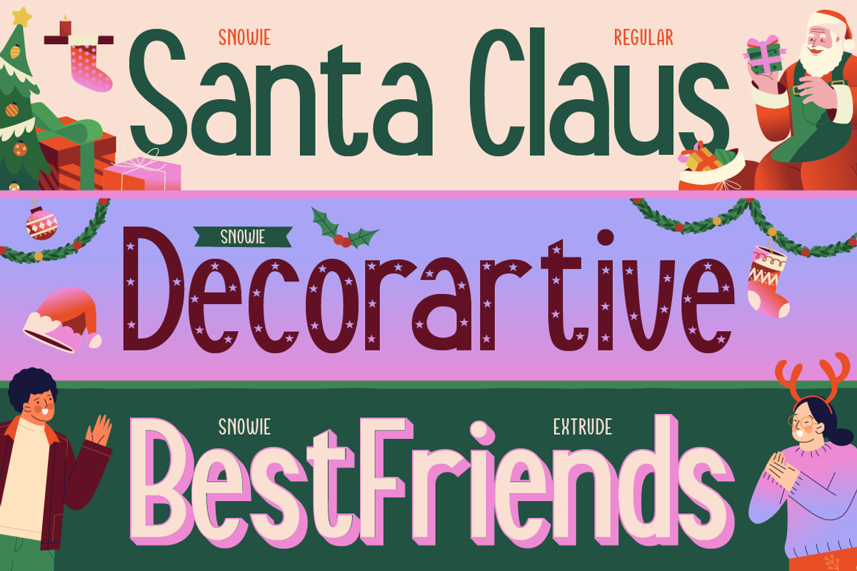 Snowie - Playful Christmas Display, a Sans Serif Font by Artisan Themes (Photo 4 of 12)