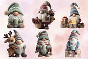 Whimsical Christmas Gnome Clipart Bu, an Illustration by SVGArt (Thumbnail 5 of 8)