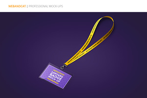 Lanyard Name Tag Badge Mockup