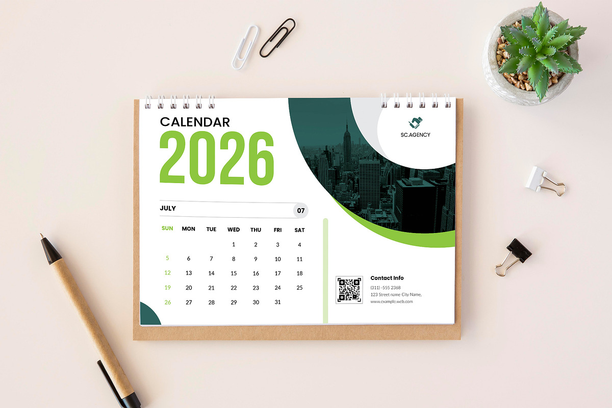 Clean 2026 Wall Calendar – 12 Page, a Stationery Template by Spark_Creative (Photo 6 of 6)