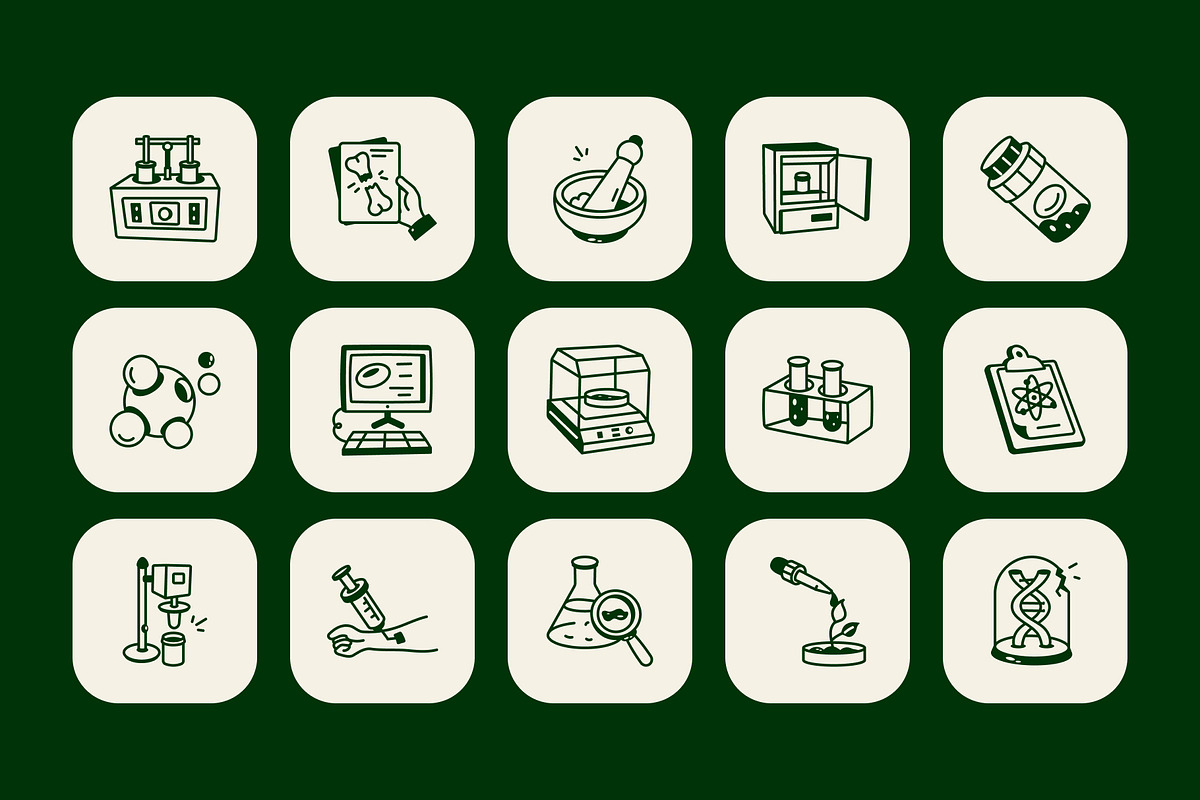 Biotechnology Doodle Icon Set, an Outline Icon by Vectors Market (Photo 6 of 8)