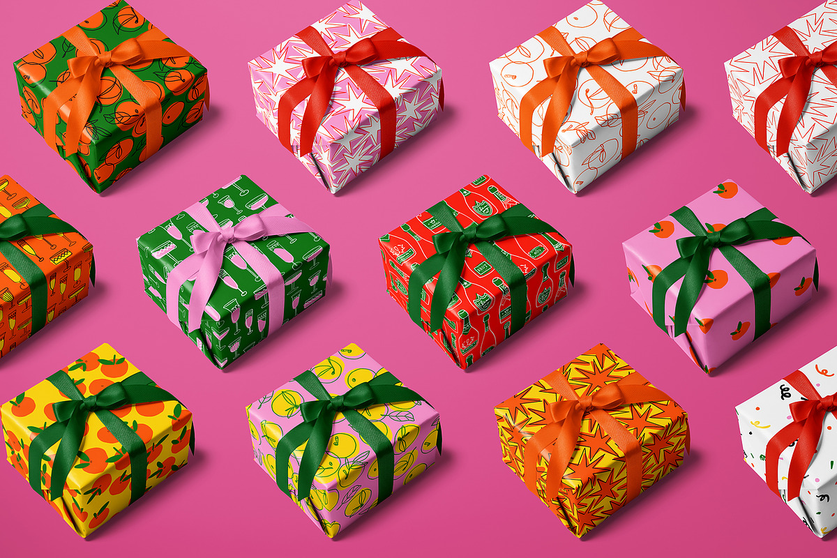 CHAMPAGNE & TANGERINES-patterns pack, an Illustration by Yashroom (Photo 5 of 6)