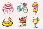 Funky Summer Clipart, an Illustration by CreationArt (Thumbnail 5 of 5)