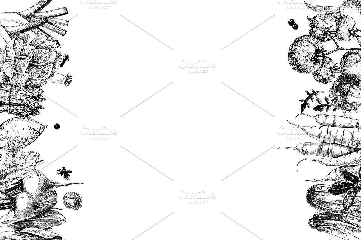 Ultimate vegetables set, a Food Illustration by handsketched (Photo 15 of 19)