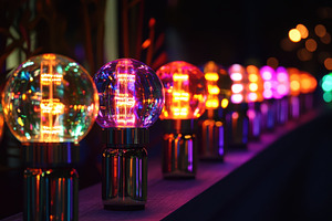 Vibrant decorative light bulbs, a Photo by Pavel_design