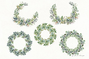 Watercolor Greenery Clipart