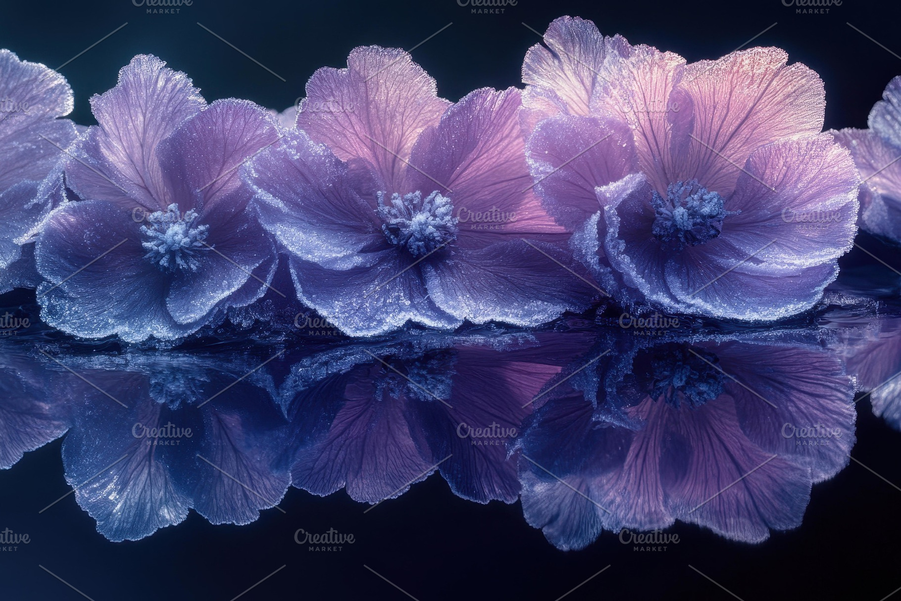 Delicate flowers with frosty petals, a Photo by Tanuart