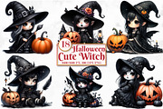 Halloween Cute Witch Sublimation, a Seasonal Illustration by Craft Nest (Thumbnail 1 of 5)