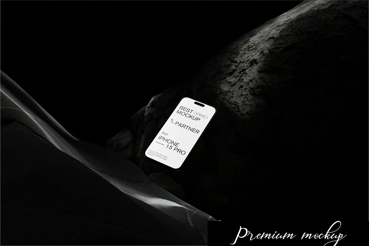 Black iPhone 14 Pro Mockups, an iPhone Mockup by PremiumMockup (Photo 4 of 6)