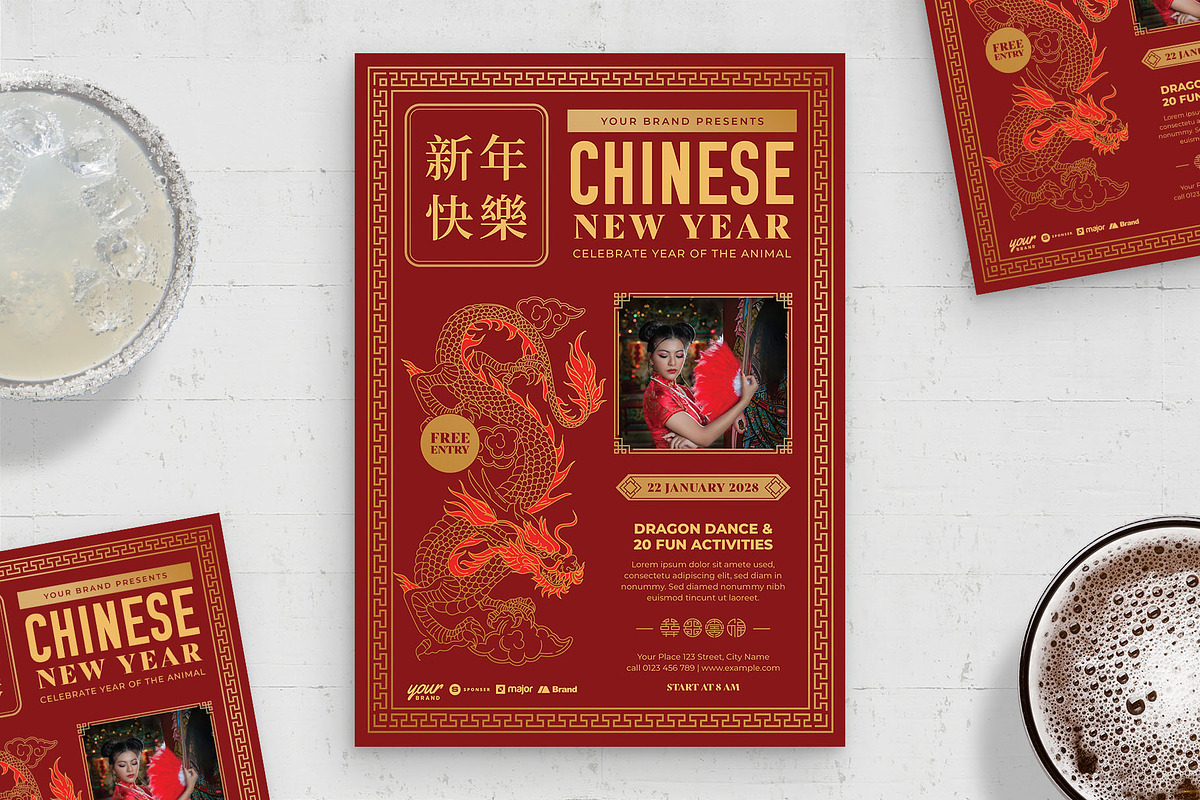 Chinese New Year Flyer Template, a Flyer Template by BrandPacks (Photo 1 of 3)