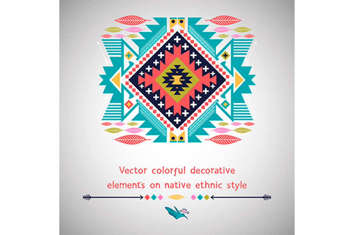 Decorative set in tribal style preview 5