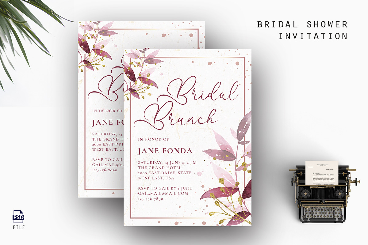Bridal Shower Invitation, an Invitation Template by AQR Studio