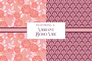 Bohemian Bloom Patterns PinkPurple, a Pattern Graphic by RachelStudio (Thumbnail 3 of 10)