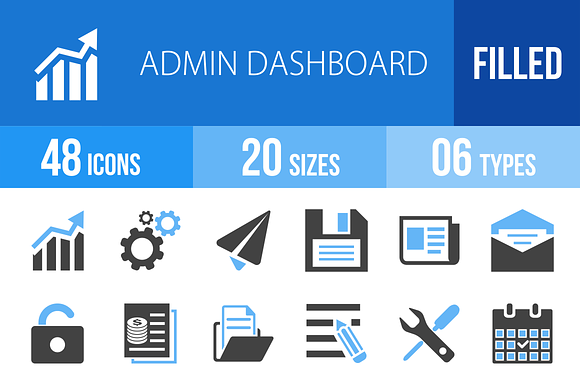 48 Admin Dashboard Blueblack Icons