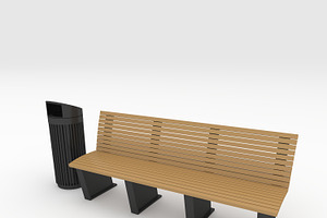 3D Model Bench Park 42