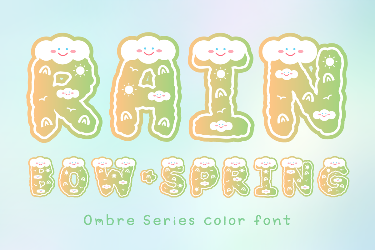 Rainbow Spring - SVG Color Cute Font, a Symbol Font by Kanink Studio (Photo 1 of 7)