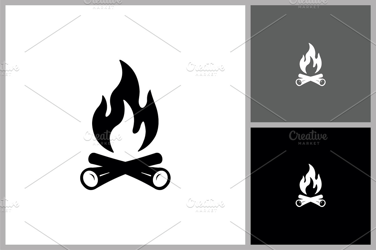 Campfire Silhouette Icon, a Branding & Logo Template by quadrazo (Photo 1 of 2)