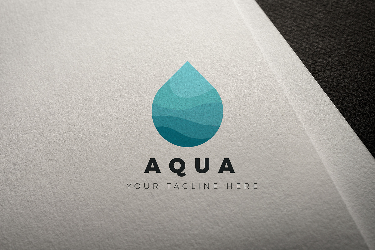 4 Aqua vector logos with business ca, a Branding & Logo Template by Magda (Photo 3 of 3)