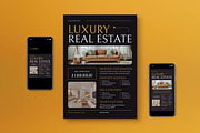 Black Luxury Real Estate Flyer Set, a Flyer Template by graphicook (Thumbnail 1 of 3)