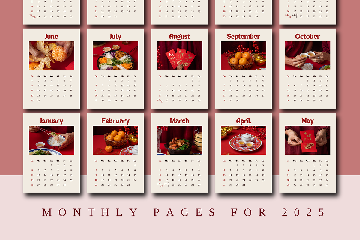2025 CALENDAR CANVA TEMPLATE, a Stationery Template by The Little Lily Studio (Photo 3 of 5)