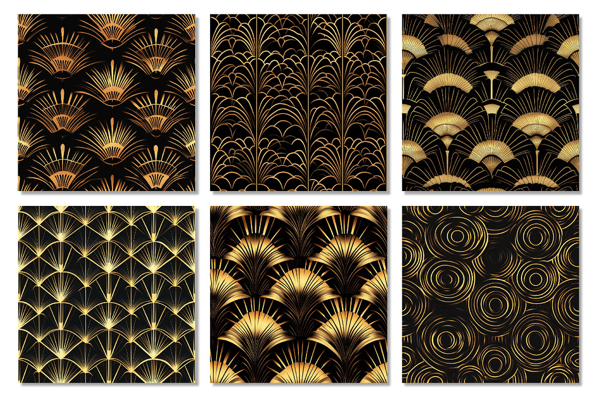 Art Deco Black & Gold Digital Paper, a Texture Graphic by Dream Creation (Photo 4 of 6)