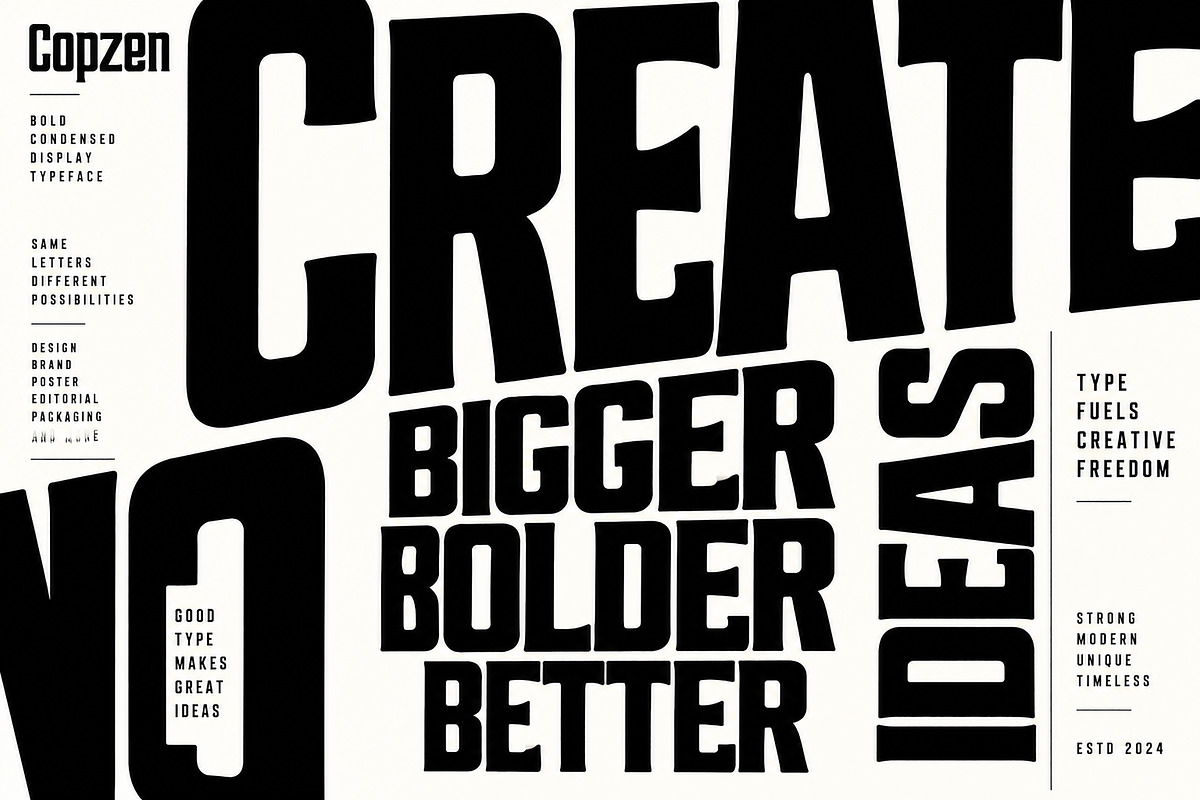 COPZEN — Bold Condensed Display Font, a Script Font by Wow Magic (Photo 5 of 5)