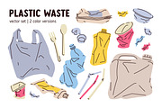Plastic waste, garbage set, an Object Illustration by Good Studio (Thumbnail 1 of 3)