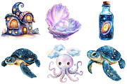 The Magical Ocean Sublimation Bundle, an Illustration by Watercolor design (Thumbnail 2 of 4)