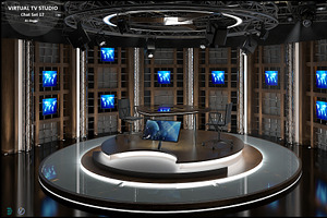 Virtual TV Studio Chat Set 17