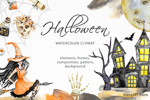 Watercolor Halloween clipart