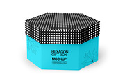 Glossy Hexagon Gift Box Mockup, a Packaging Mockup by Mockups Planet (Thumbnail 2 of 6)
