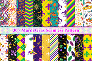 Mardi Gras Seamless Pattern, a Pattern Graphic by Digital Studio (Thumbnail 1 of 6)