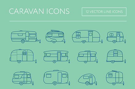 Caravan Icons, an Outline Icon by the cabin supply co